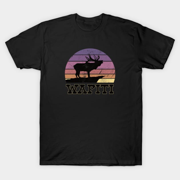 Wapiti Elk Rainbow T-Shirt by Cashmoney69